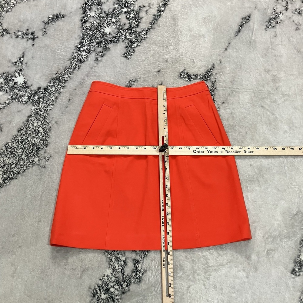 Ann Taylor Orange A-Line Skirt Side Zip Career Office Pockets Women's Size 4 - Picture 4 of 11